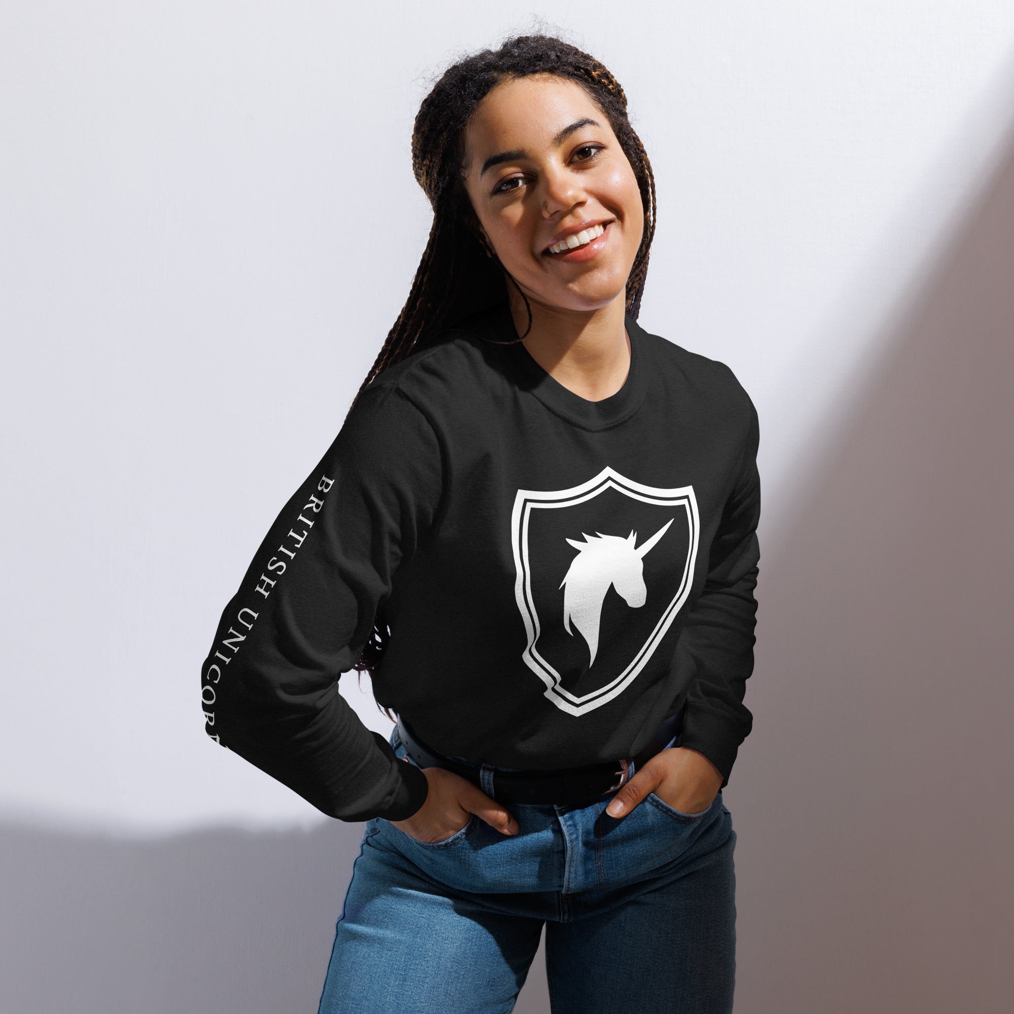 British Unicorn Shield | Garment-dyed Long-Sleeve Shirt